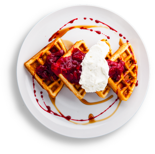 Berry Topped Waffleswith Whipped Cream PNG