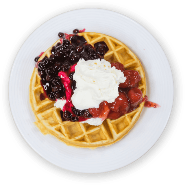 Berry Topped Wafflewith Whipped Cream PNG