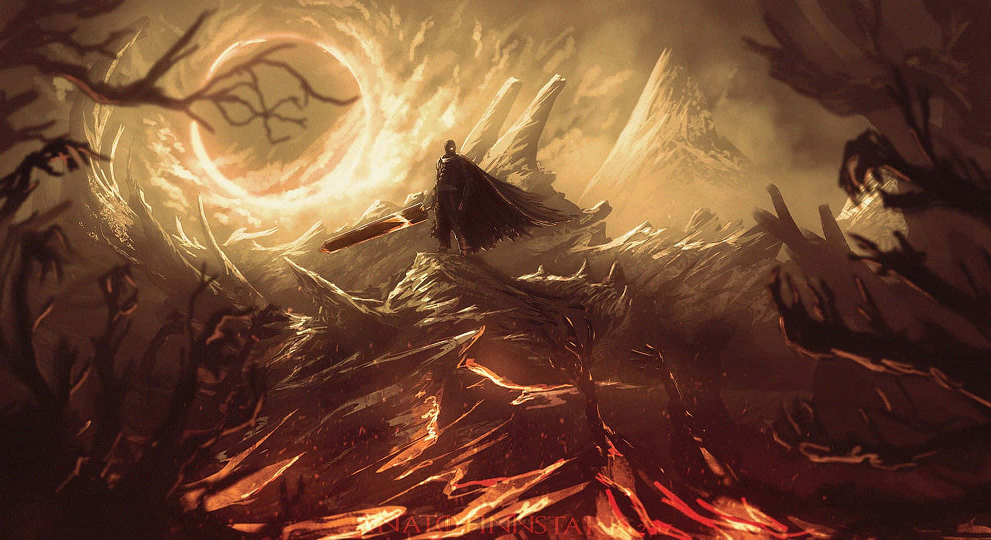 Mighty Warrior Of Berserk - A Dark Fantasy Background