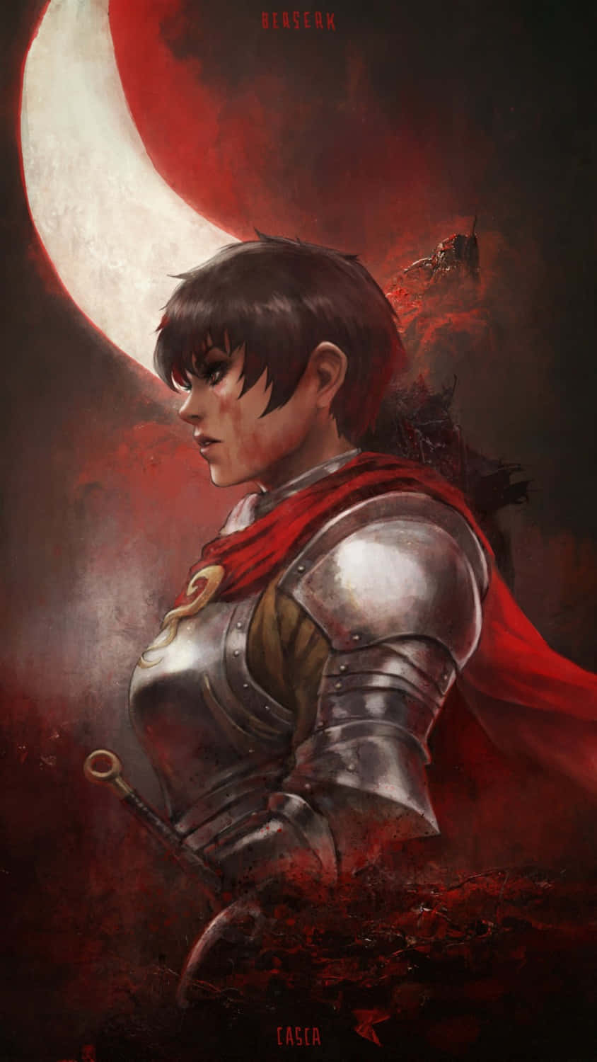 Casca Berserk Di Bawah Bulan Darah Wallpaper