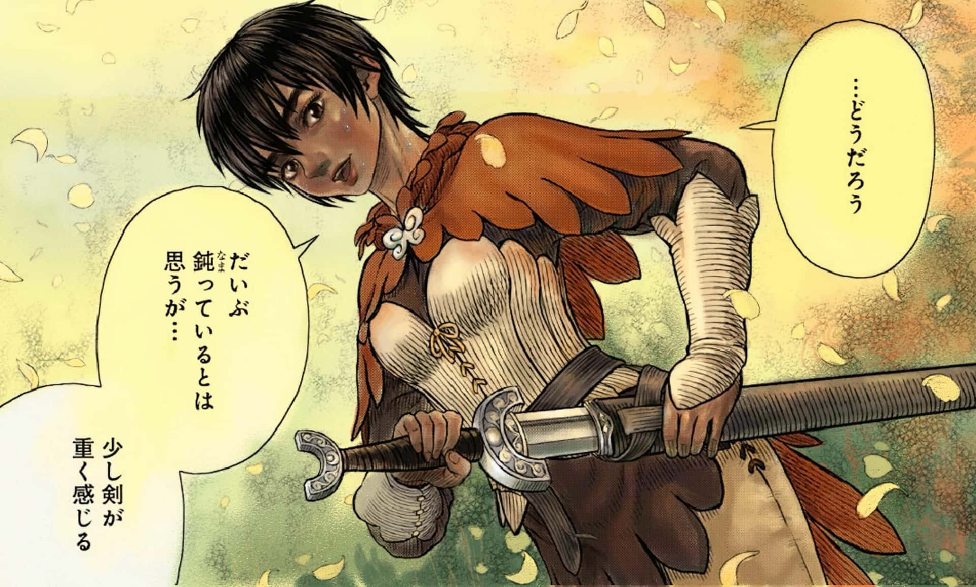 Berserk Casca Met Zwaard Achtergrond