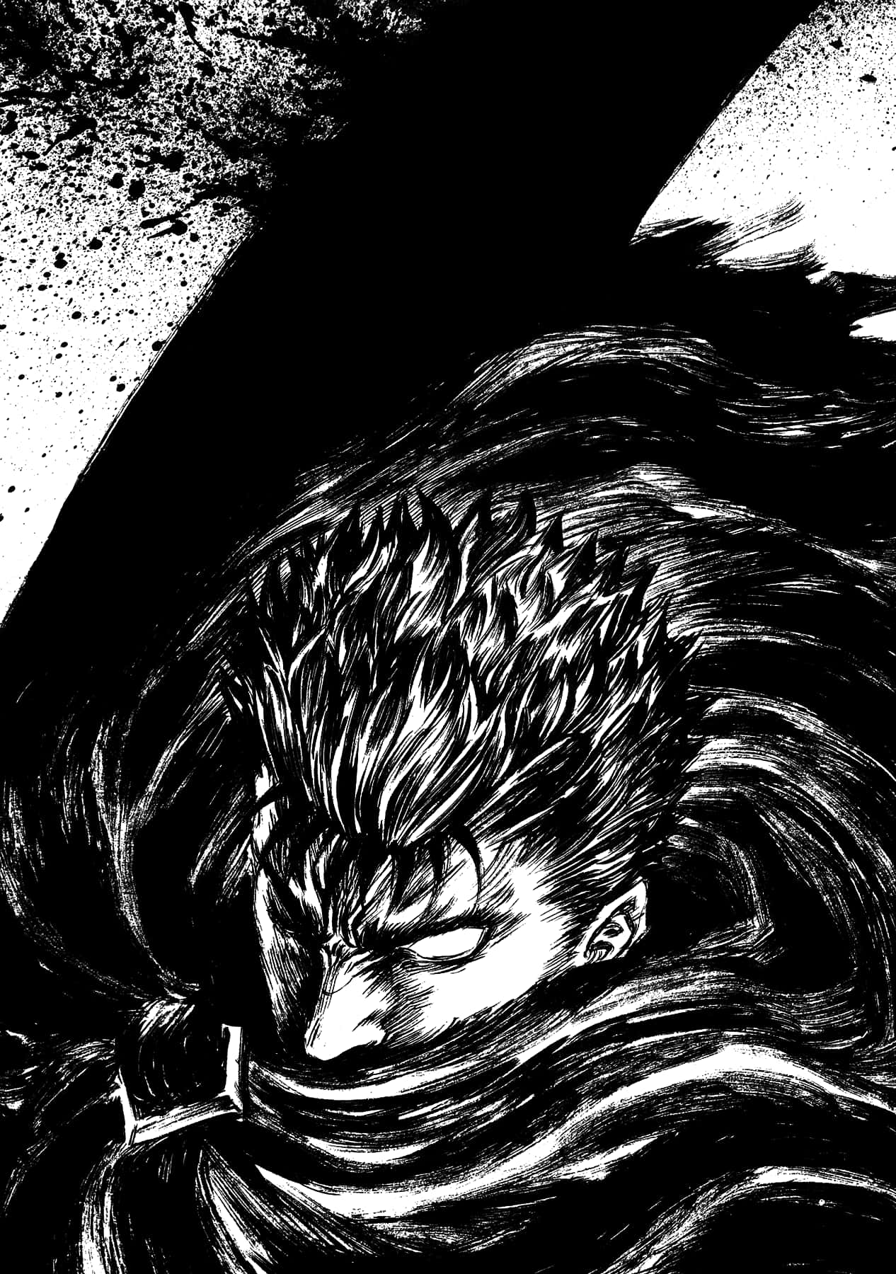 Guts Slashing Manga kunst Berserk iPhone Tapet Wallpaper