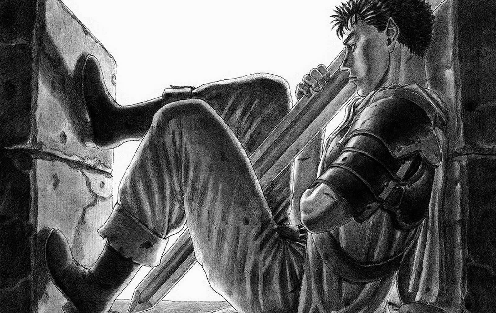 Den evige så magtfulde Griffith og Guts fra Berserk Manga Wallpaper