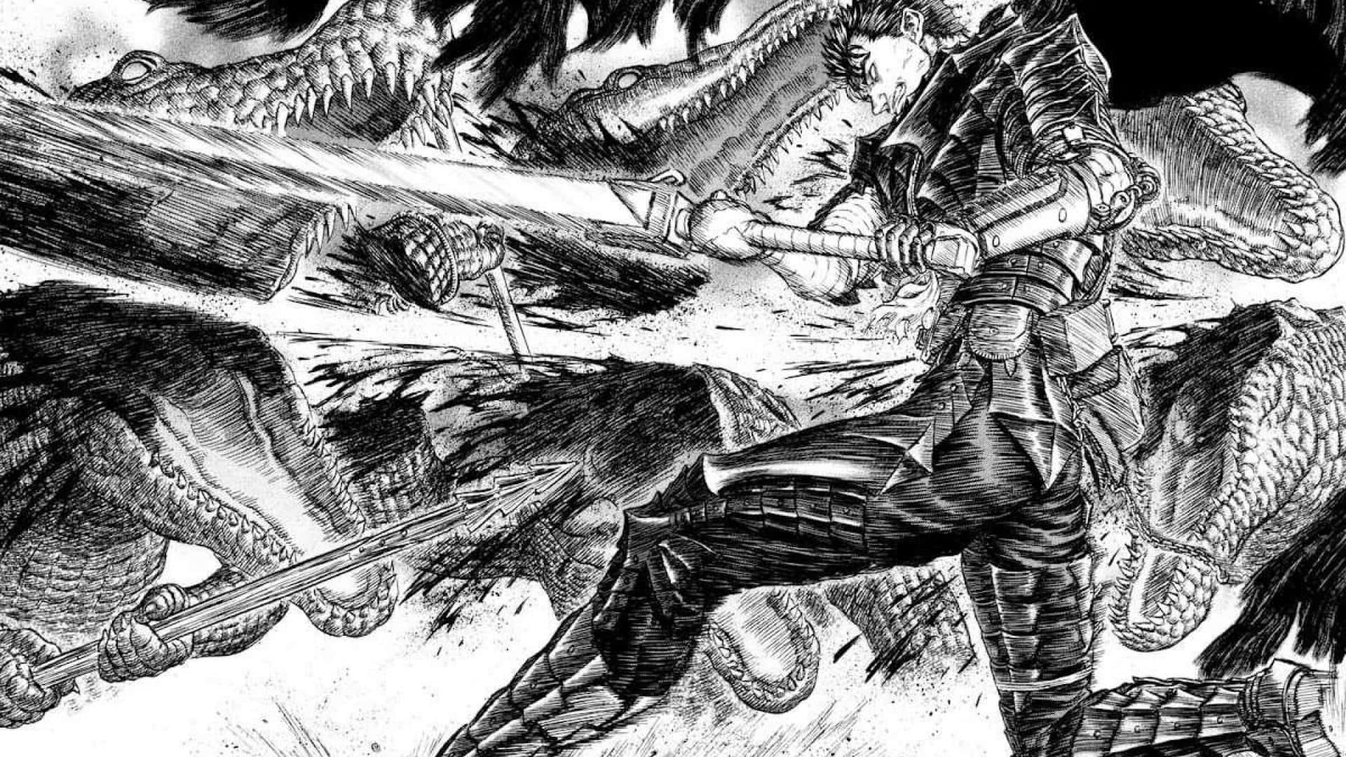 Giv efter for mørket i Berserk, en magtfuld og spændende manga-serie. Wallpaper
