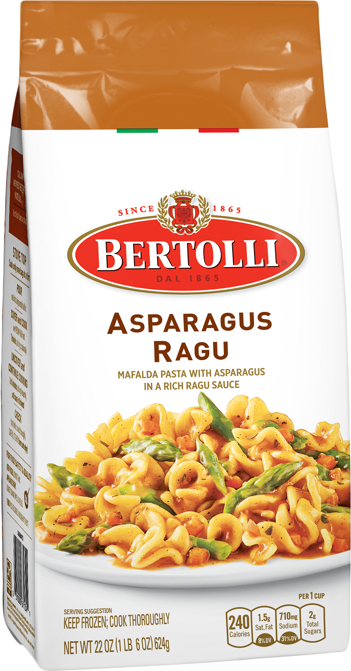 Bertolli Asparagus Ragu Pasta Package PNG