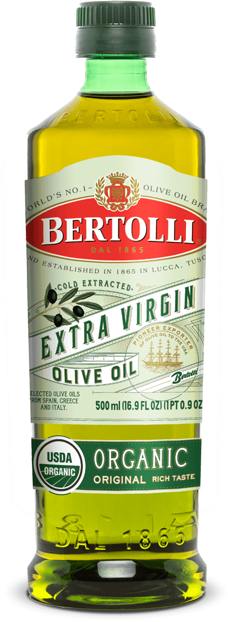 Bertolli Extra Virgin Organic Olive Oil Bottle PNG