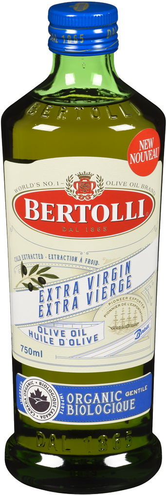 Bertolli Extra Virgin Organic Olive Oil Bottle PNG