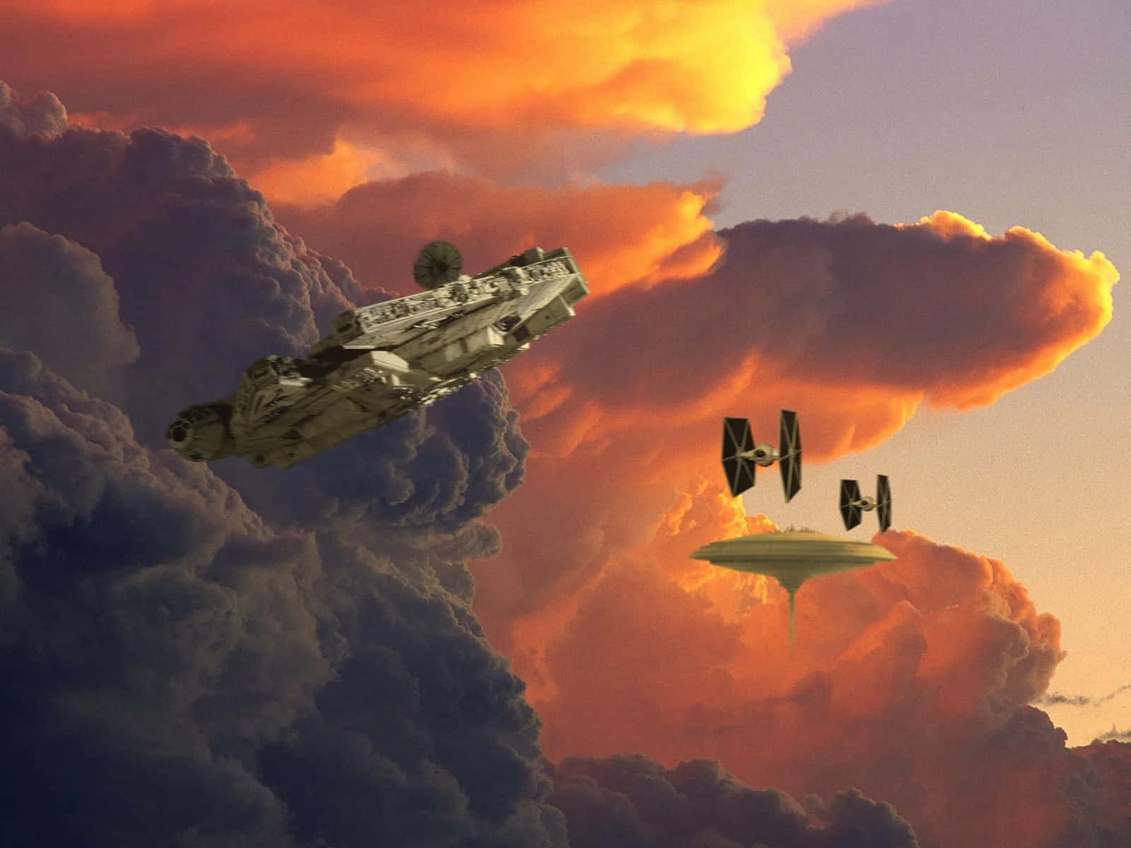 Breath-Taking Aerial View of Bespin Cloud City Wallpaper