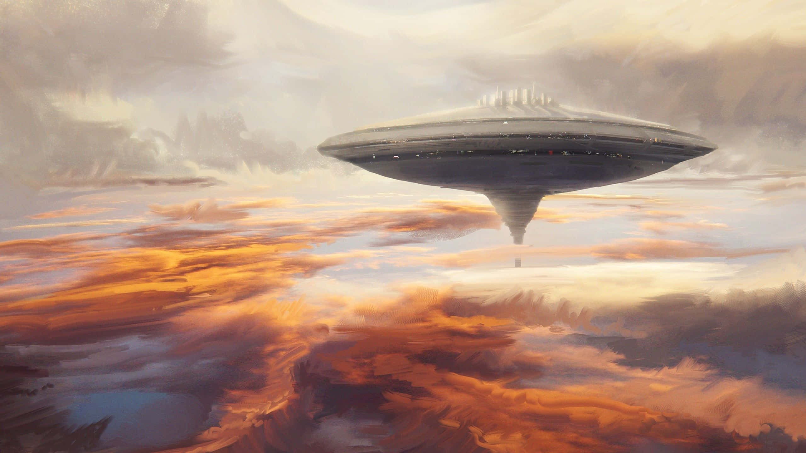 Vistade La Ciudad De Las Nubes De Bespin, Hogar De Han Solo Y Lando Calrissian. Fondo de pantalla