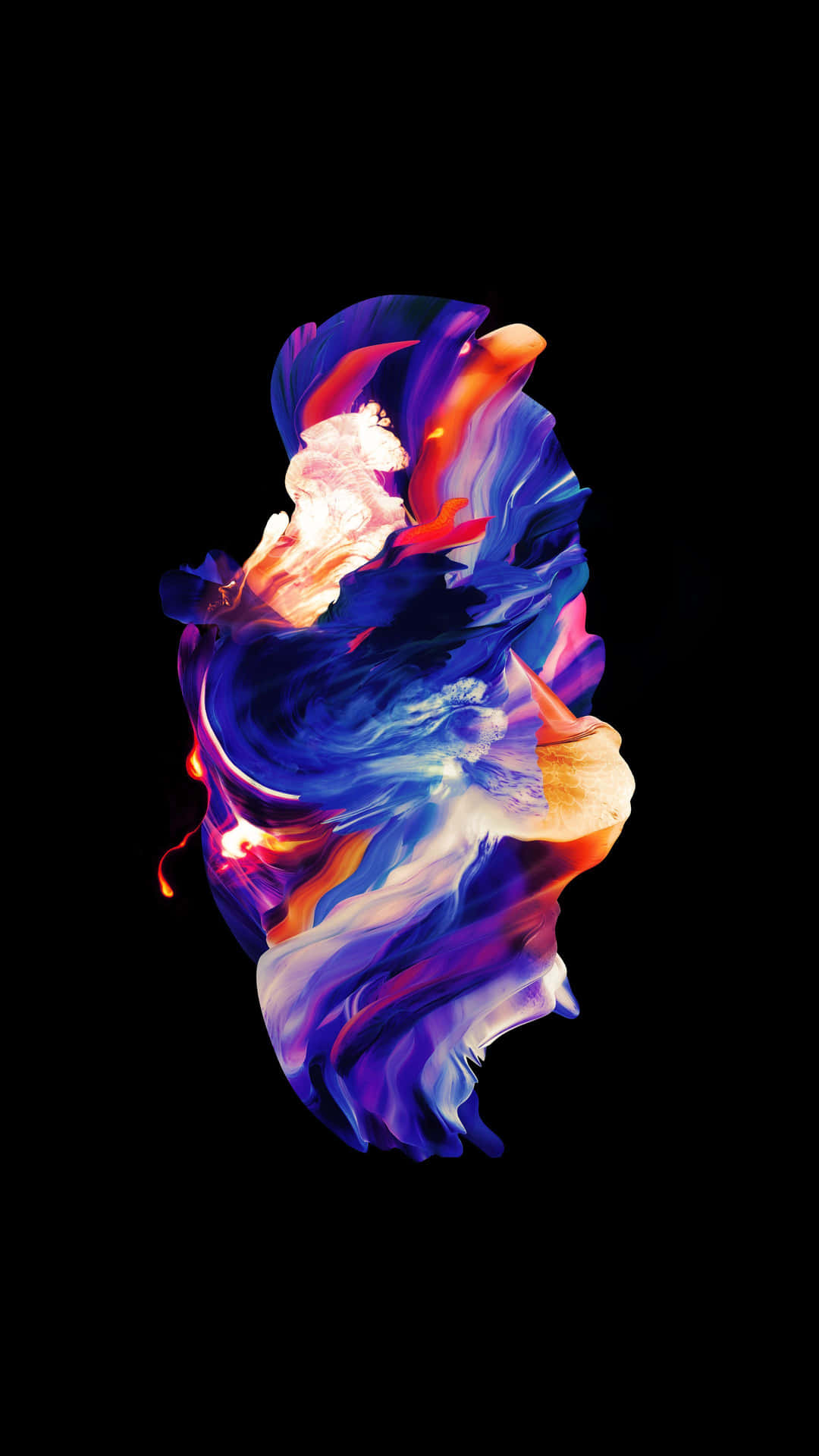 A Colorful Abstract Painting On A Black Background Wallpaper