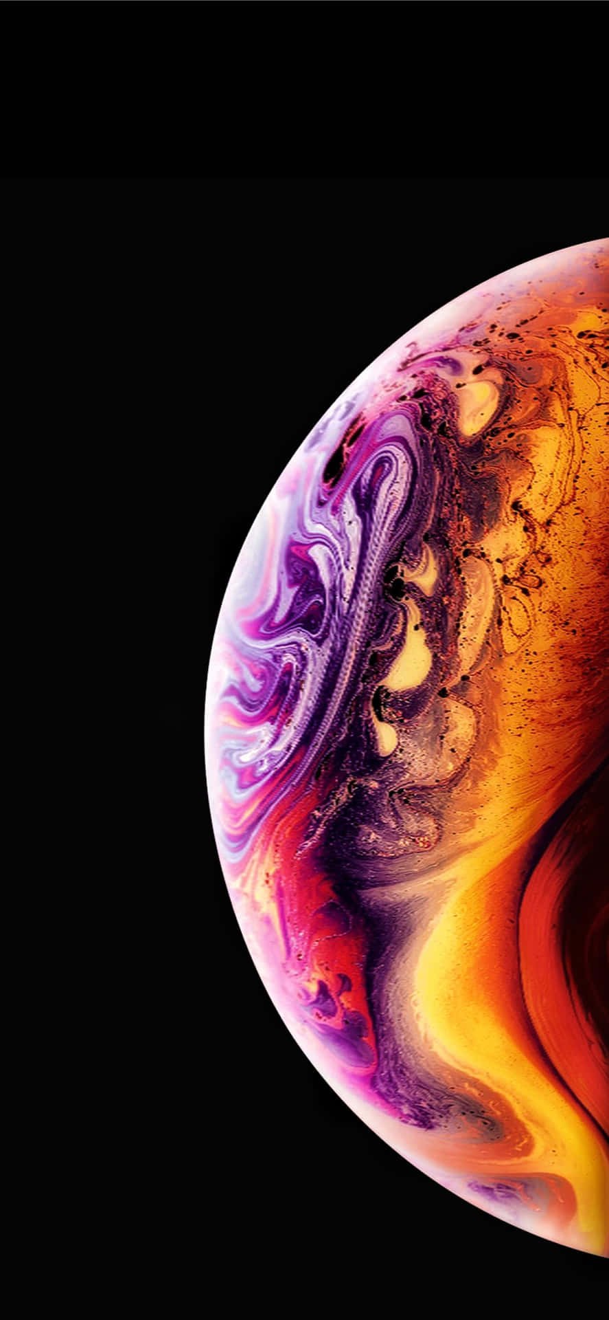 An Image Of An Apple Iphone Xs Max With A Colorful Swirl