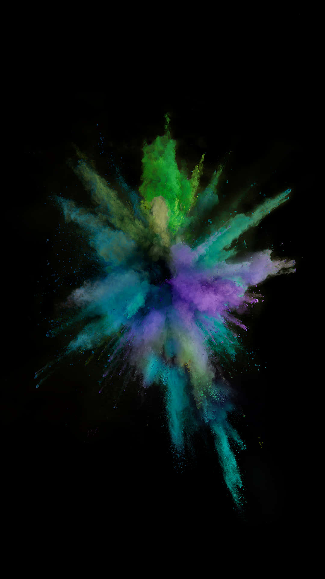 Colorful Powder Explosion On Black Background Wallpaper