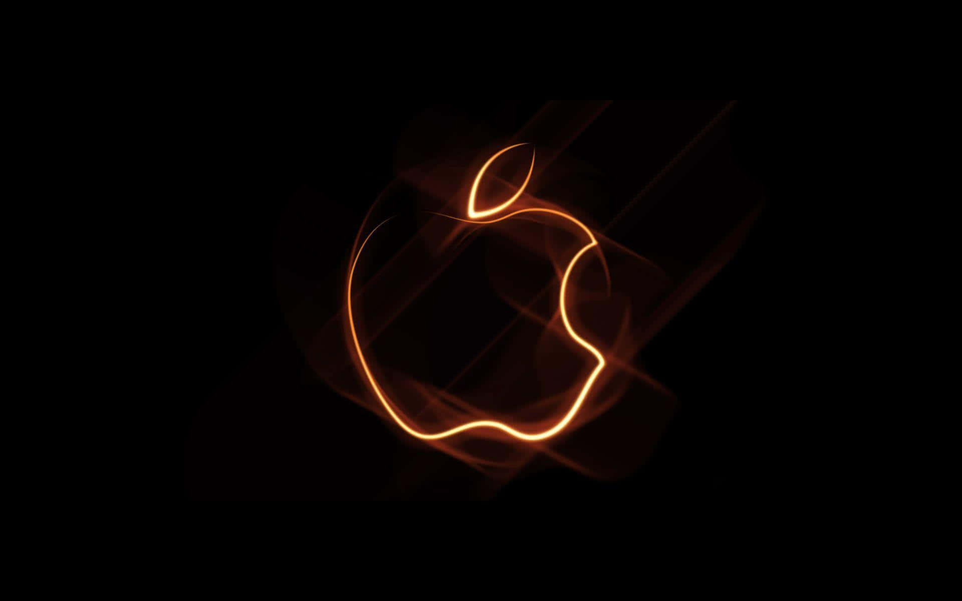 Migliorevisualizzazione Del Logo Apple Con Contorno Luminoso. Sfondo