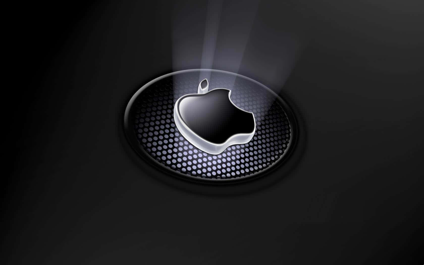 Migliorlogo Di Apple In Bianco E Nero In Arte 3d. Sfondo