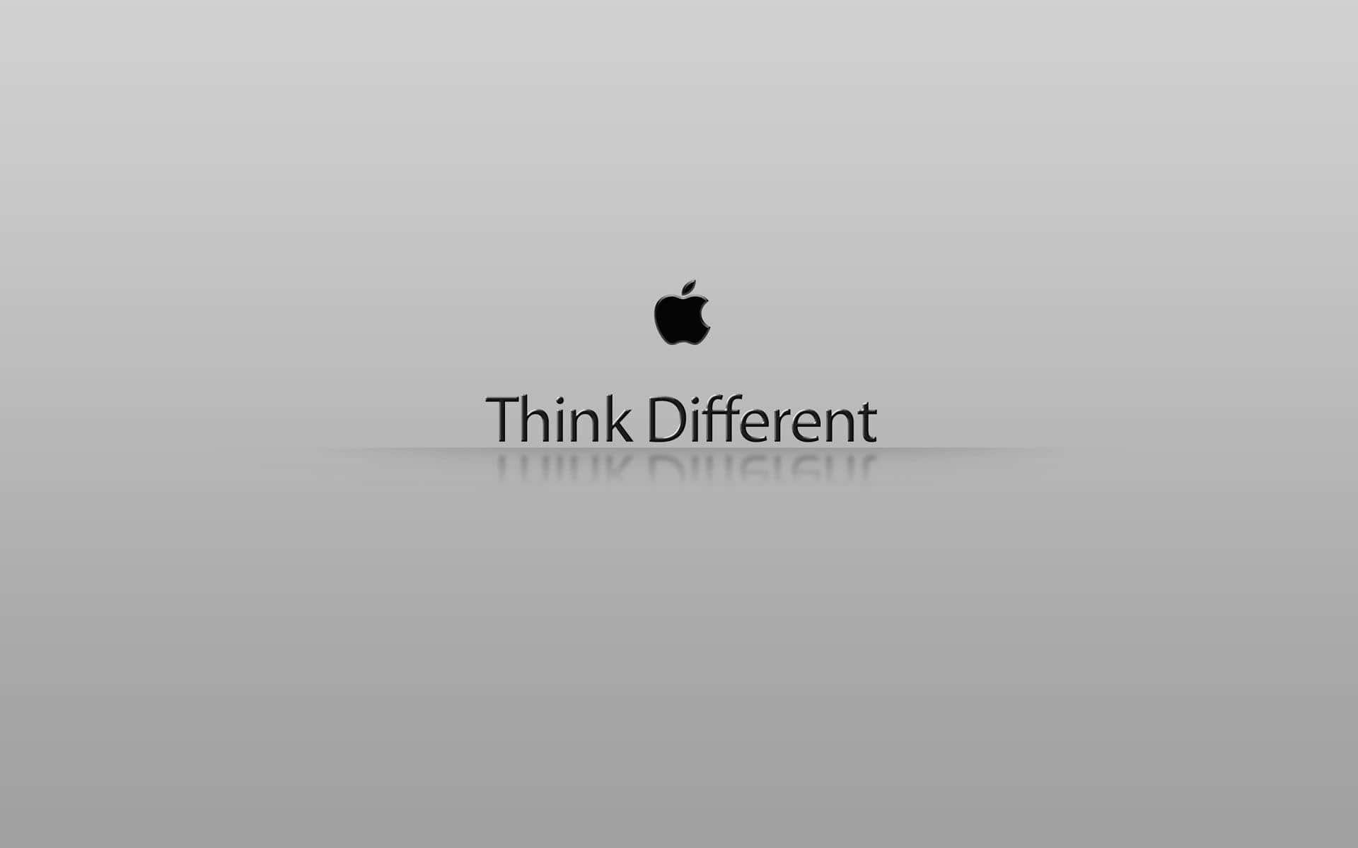Minimalistisk Bedste Apple Logo Og Slogan Tapet. Wallpaper