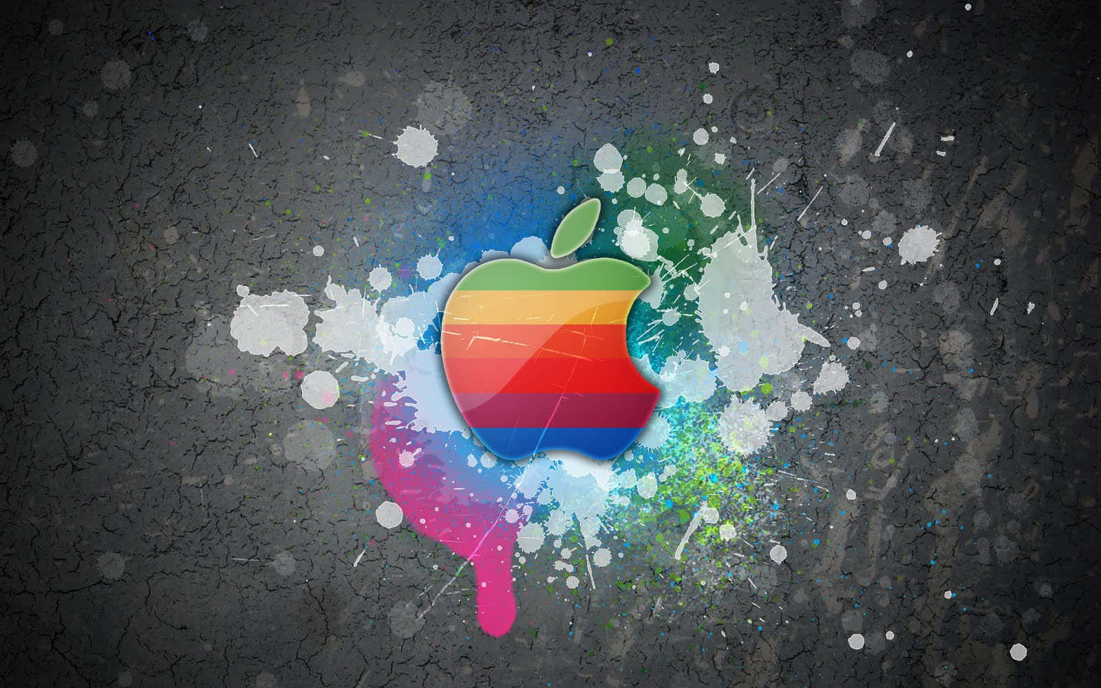 Apple Logo On A Black Background Wallpaper
