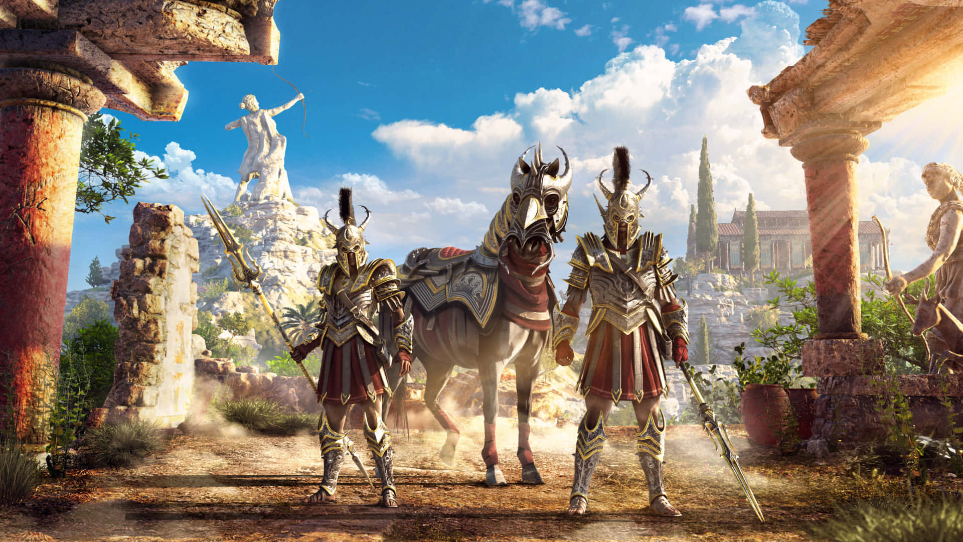 Soldateroch Häst - Bästa Assassin's Creed Odyssey Bakgrund