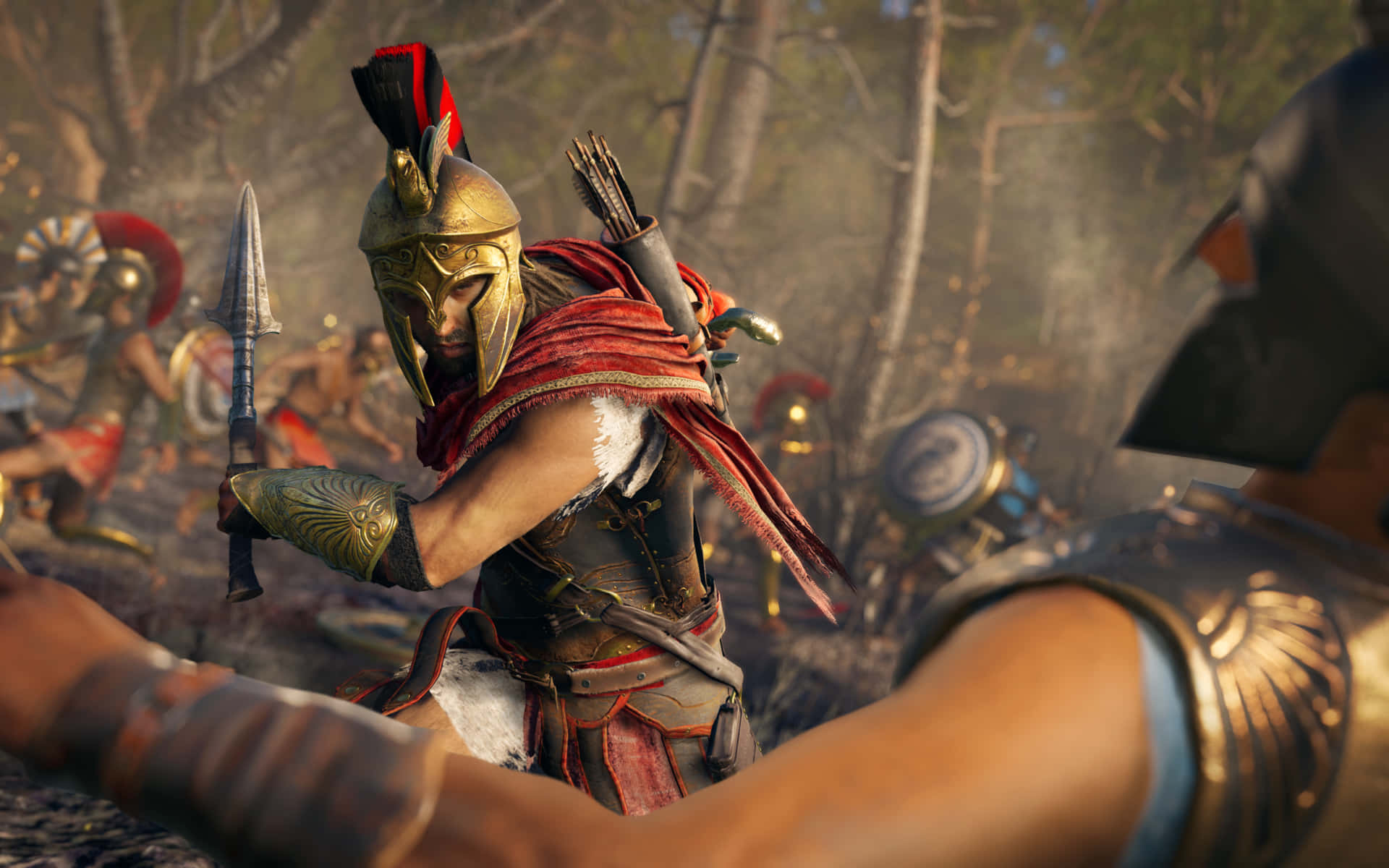 Migliorsfondo Di Assassin's Creed Odyssey Con Alexios.