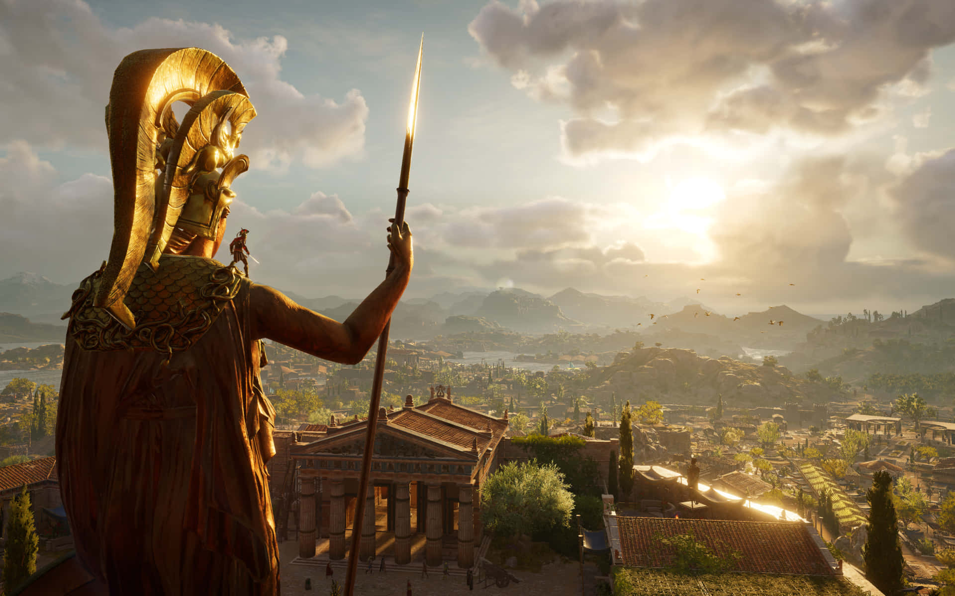 Statyav Athena - Bästa Assassin's Creed Odyssey Bakgrund