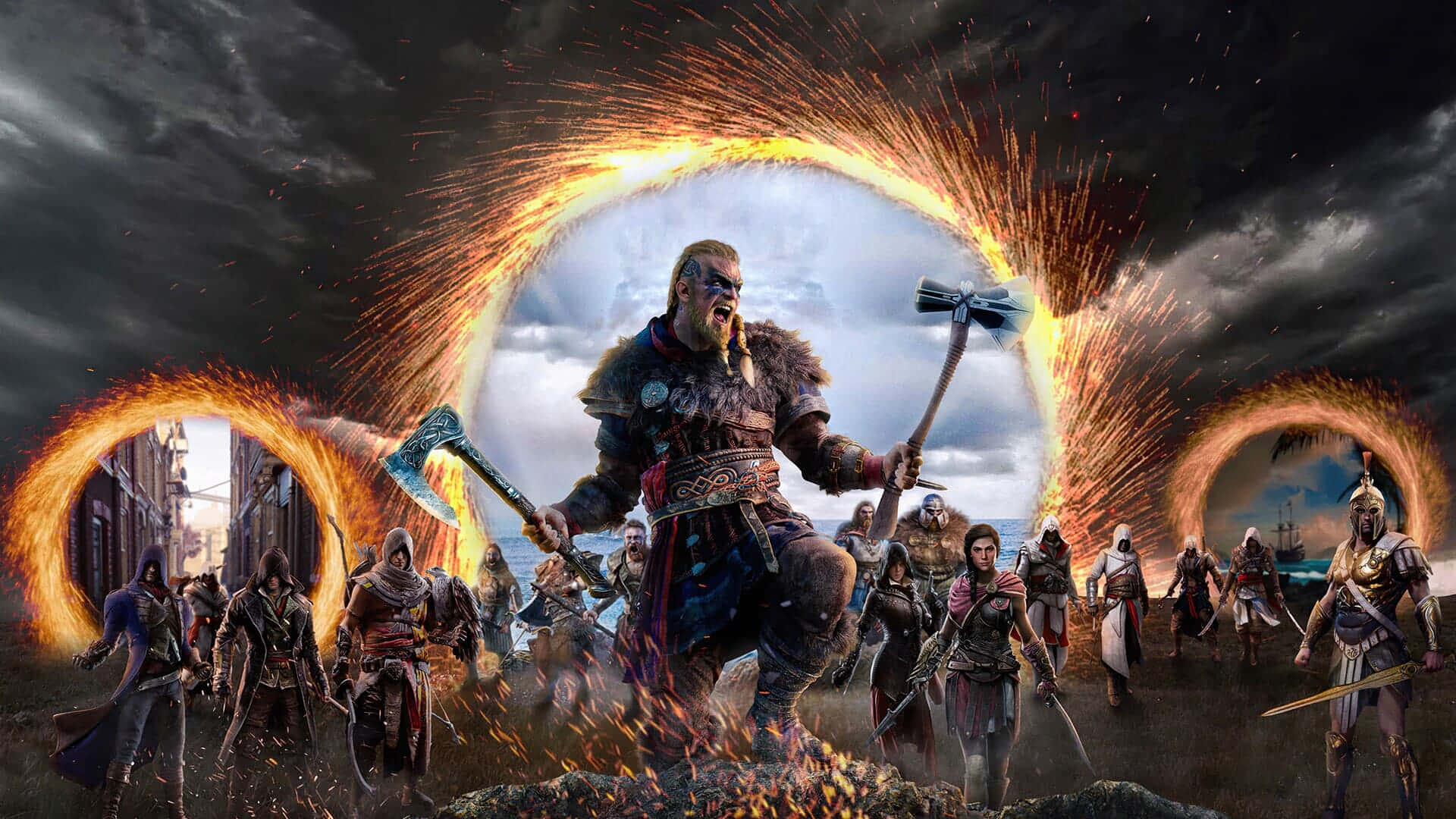 Upplevdet Ultimata Vikingäventyret Med Assassin's Creed Valhalla På Ditt Datorskärm Eller Mobila Bakgrundsbild.