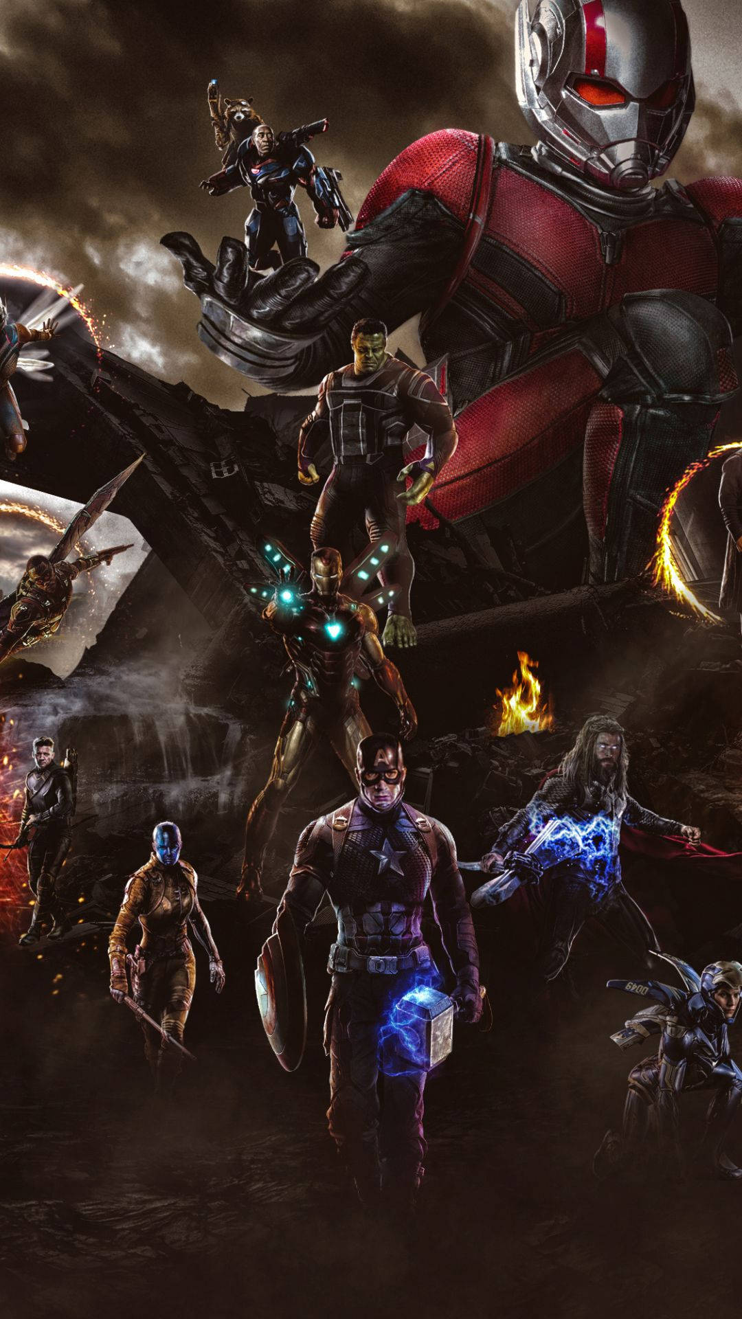 Best Avengers In Dark Gloomy Setting Wallpaper