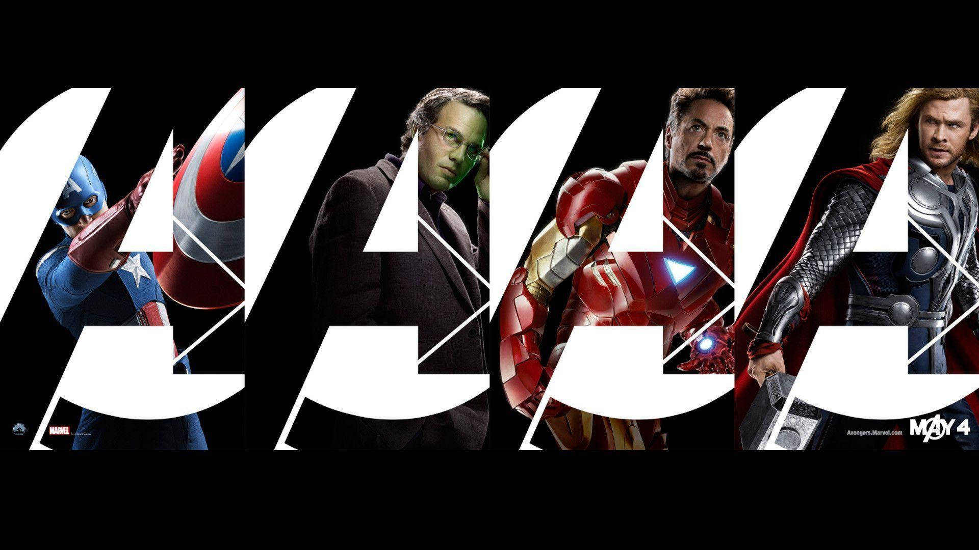 Best Avengers In Four Symbols Wallpaper