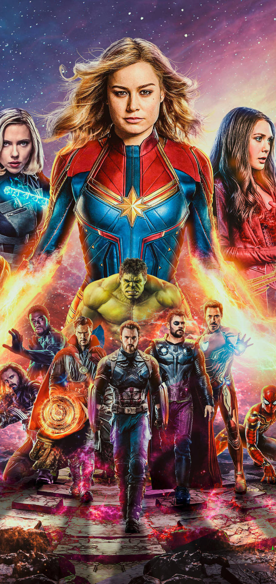 Mejorespersonajes Masculinos Y Femeninos De Los Avengers. Fondo de pantalla