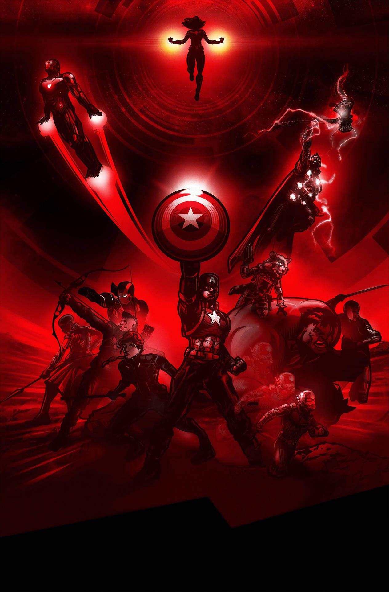 Best Avengers Red Graphic Wallpaper