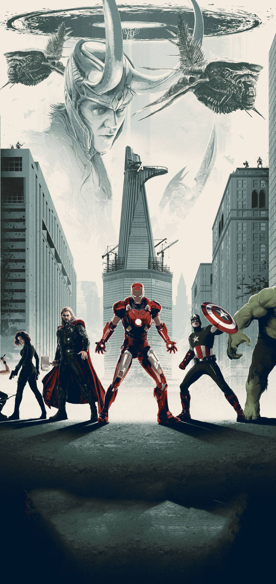 Bedste Avengers Med Loki Tapet Wallpaper