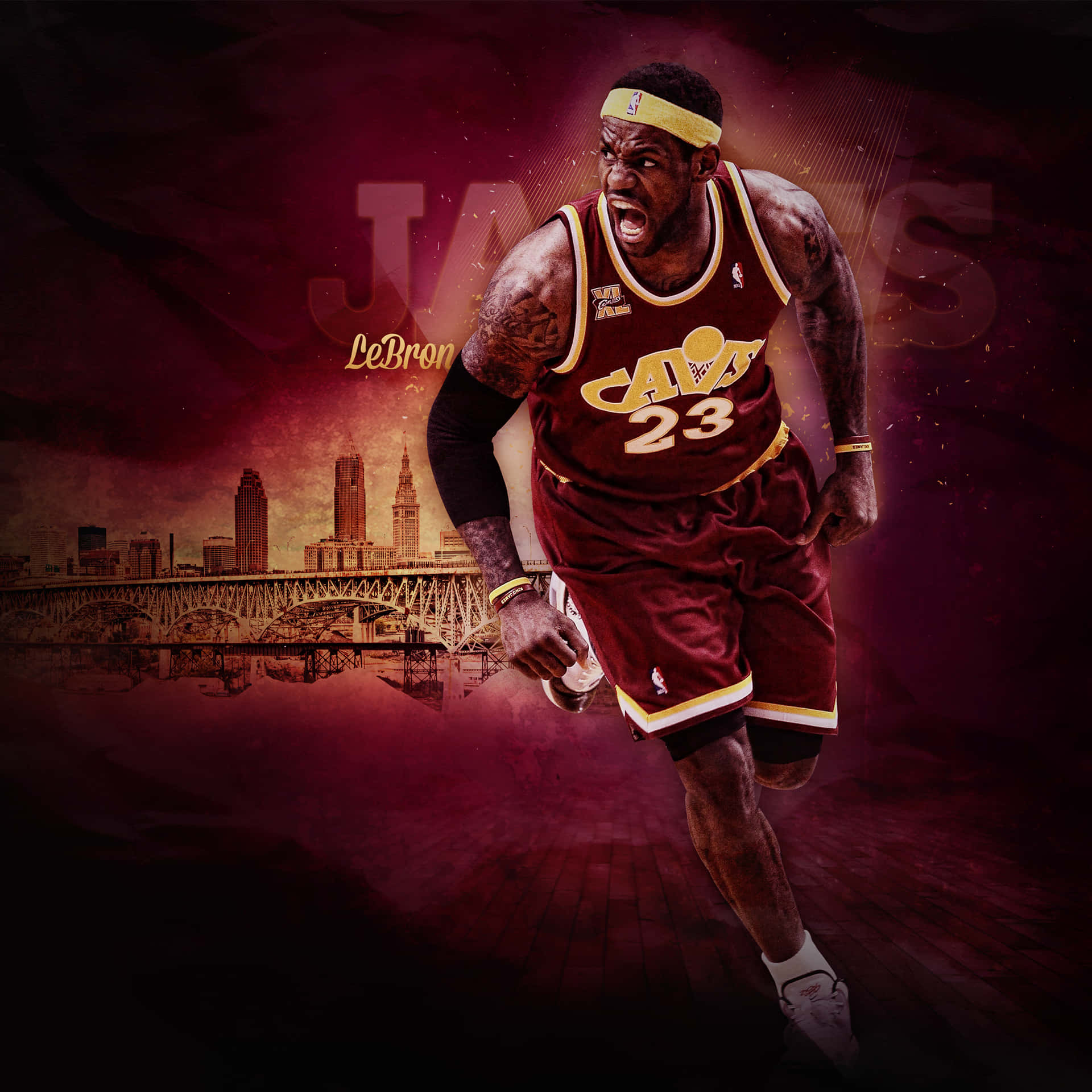 Lebronjames Nummer 23 Bedste Basketball Baggrund.