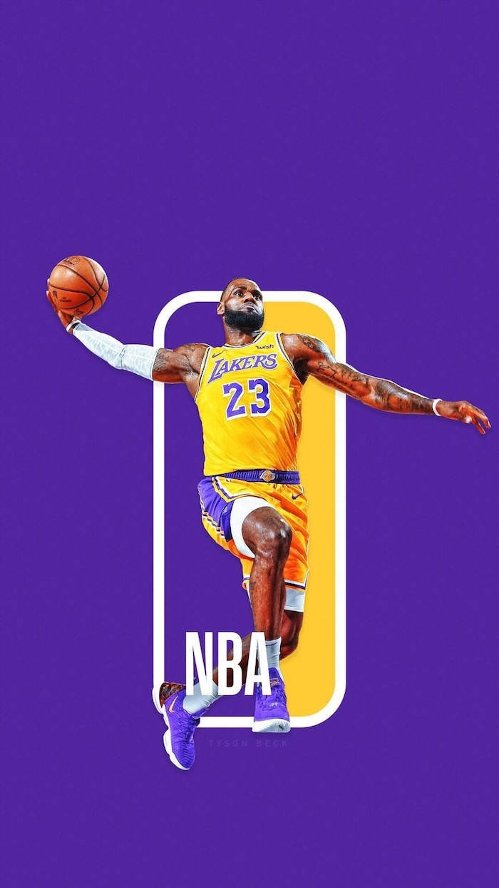Bästabakgrunden För Datorn Eller Mobilen Med Basketball Lebron James Lakers. Wallpaper