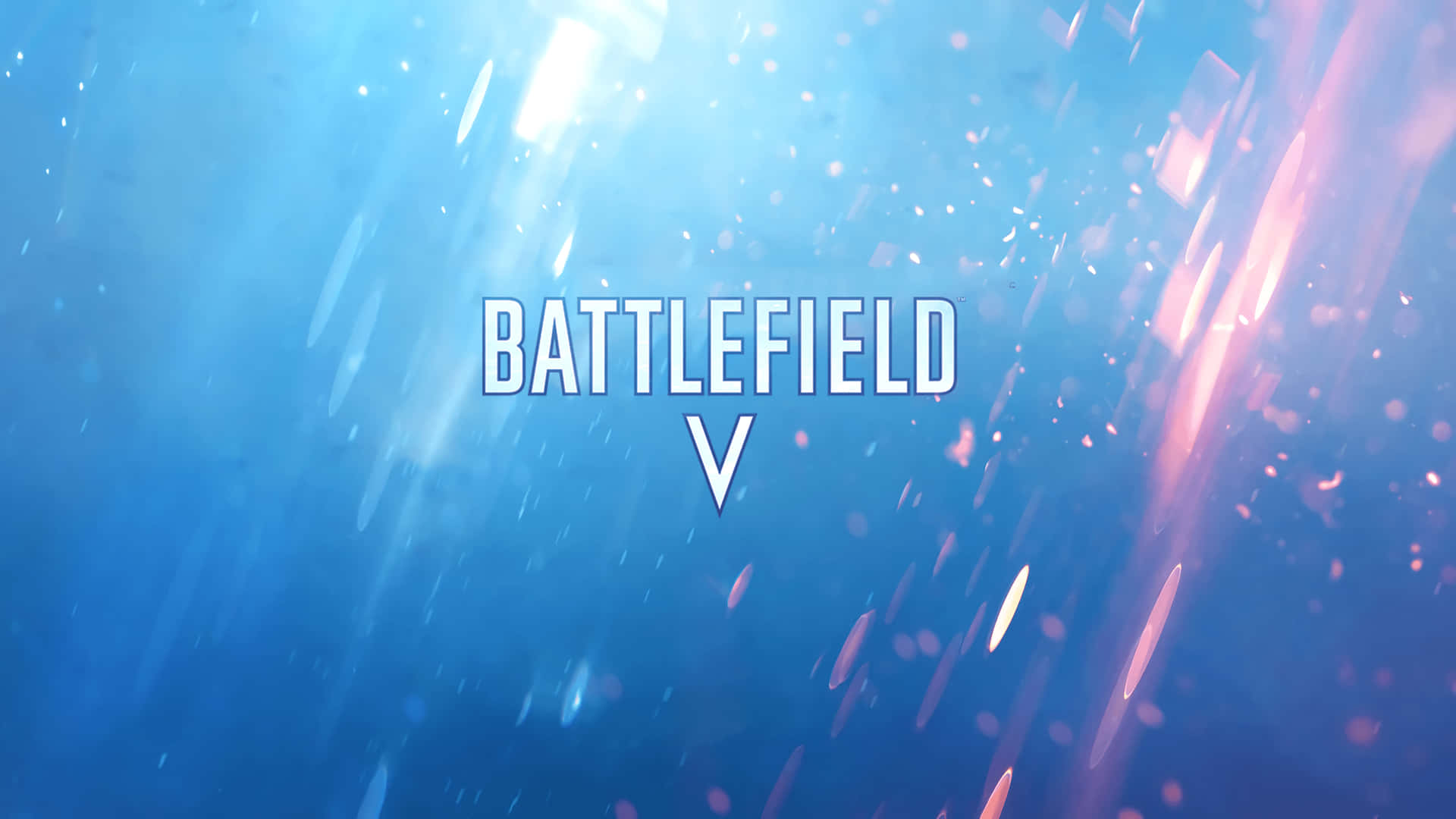 Battlefield V - A Blue And Blue Background With The Words Battlefield V