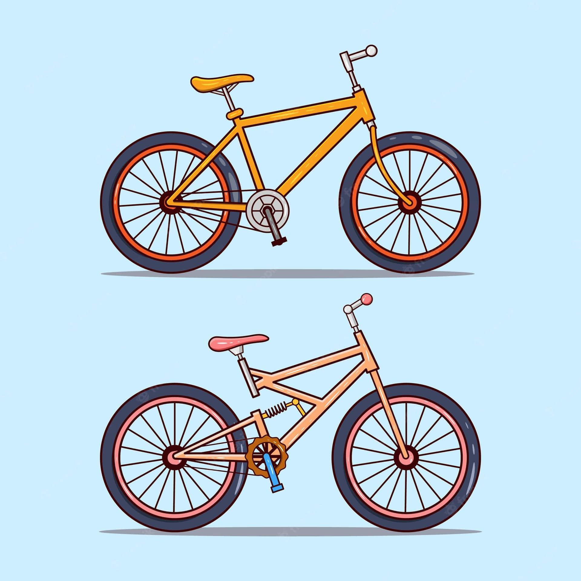 Dibujosrosados ​​y Naranjas Como Fondo De Las Mejores Bicicletas.