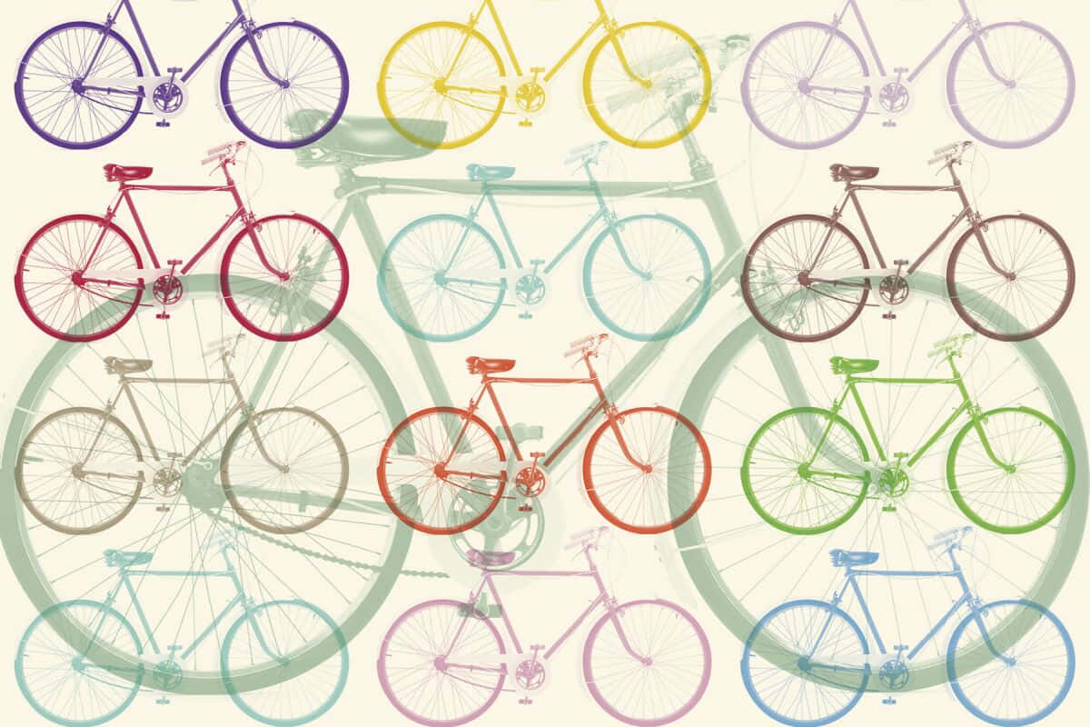 Patróncolorido De Fondo Con Las Mejores Bicicletas