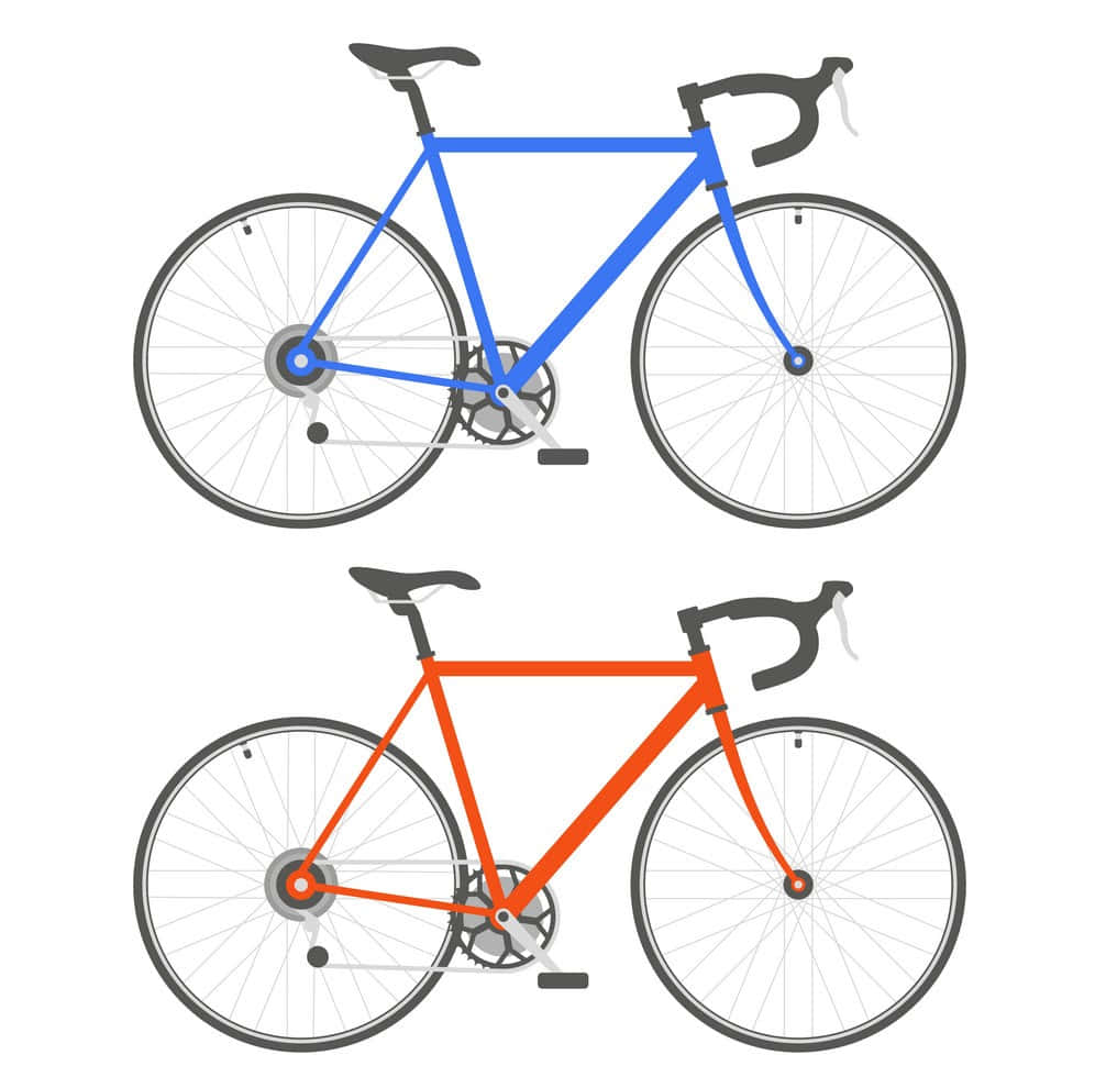 Sfondovettoriale Con Le Migliori Biciclette Blu E Rosse