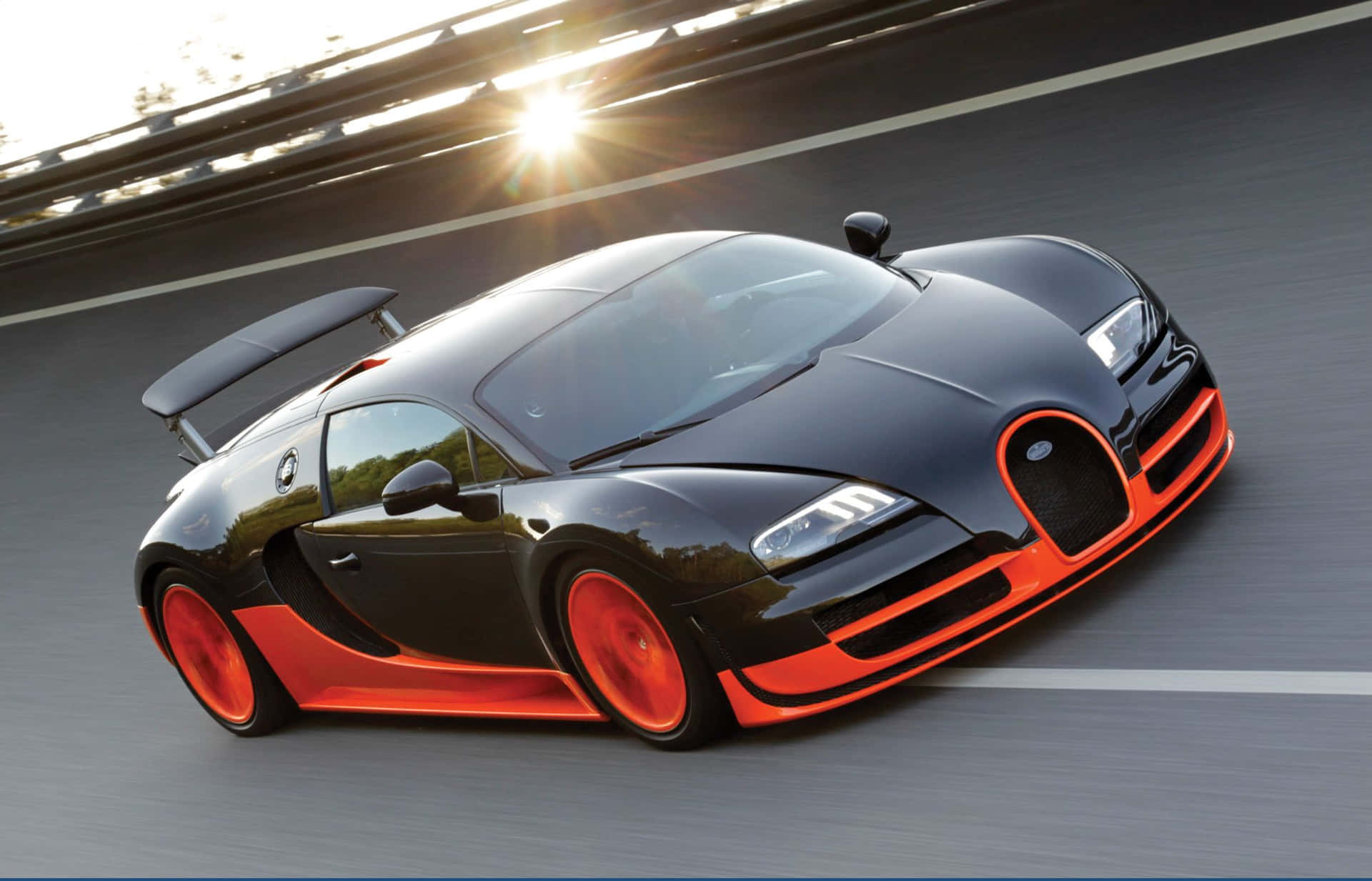 Bedste Bugatti Veyron Rød & Sort Automotive Wallpaper Wallpaper