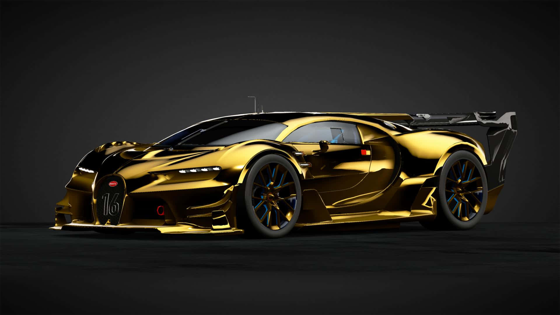gold and black bugatti