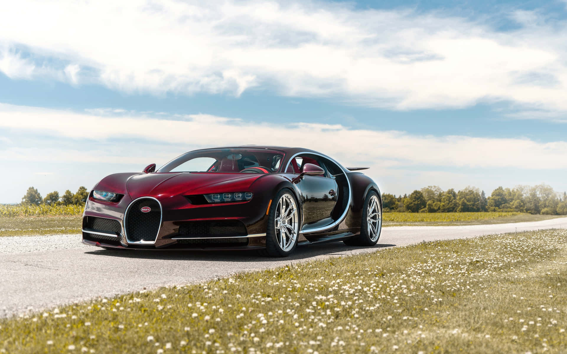 Mejorfondo De Pantalla Bugatti Rojo Brillante Fondo de pantalla