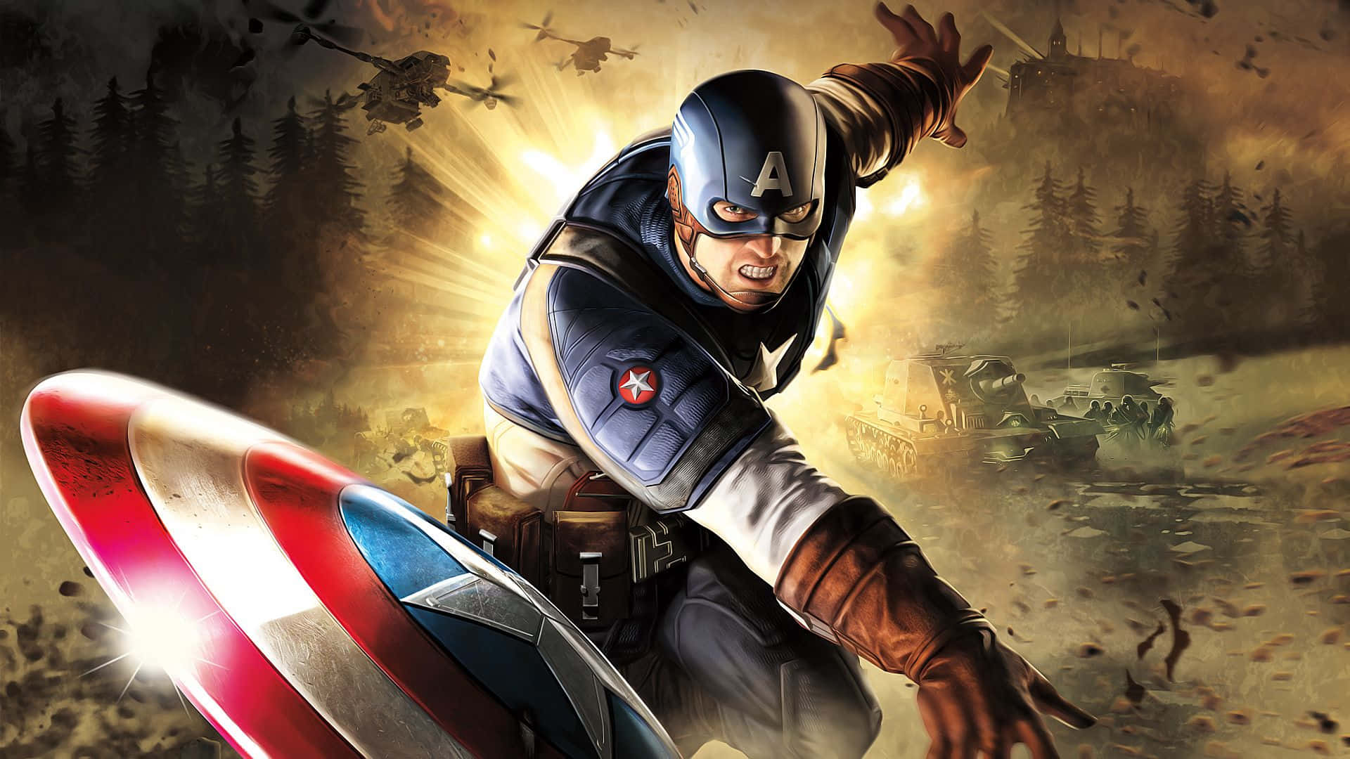 Følkraften Fra Amerika Med Den Bedste Captain America.