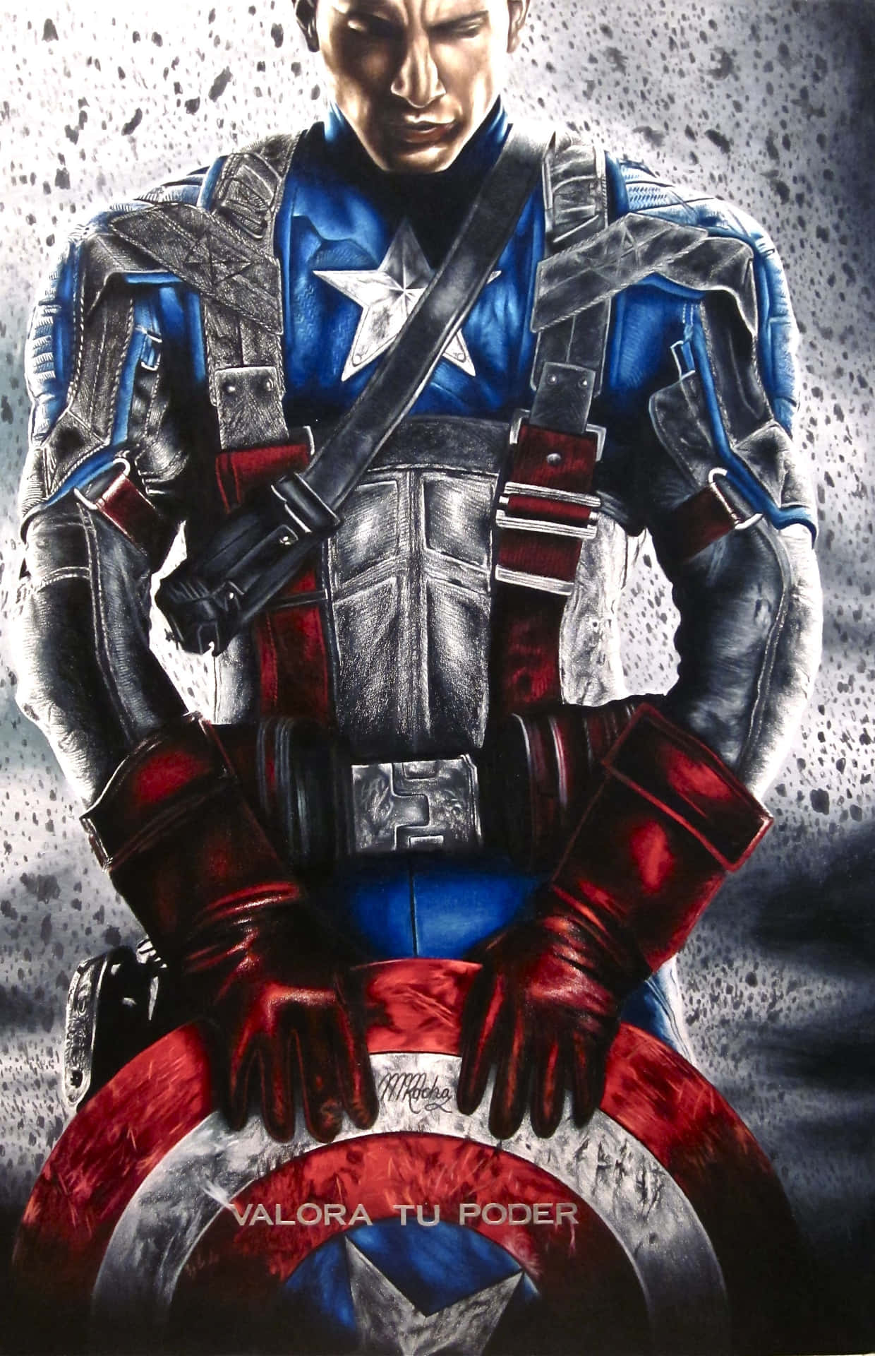 Mostrail Tuo Supporto A Captain America Con Questa Opera D'arte Che Cattura L'attenzione.