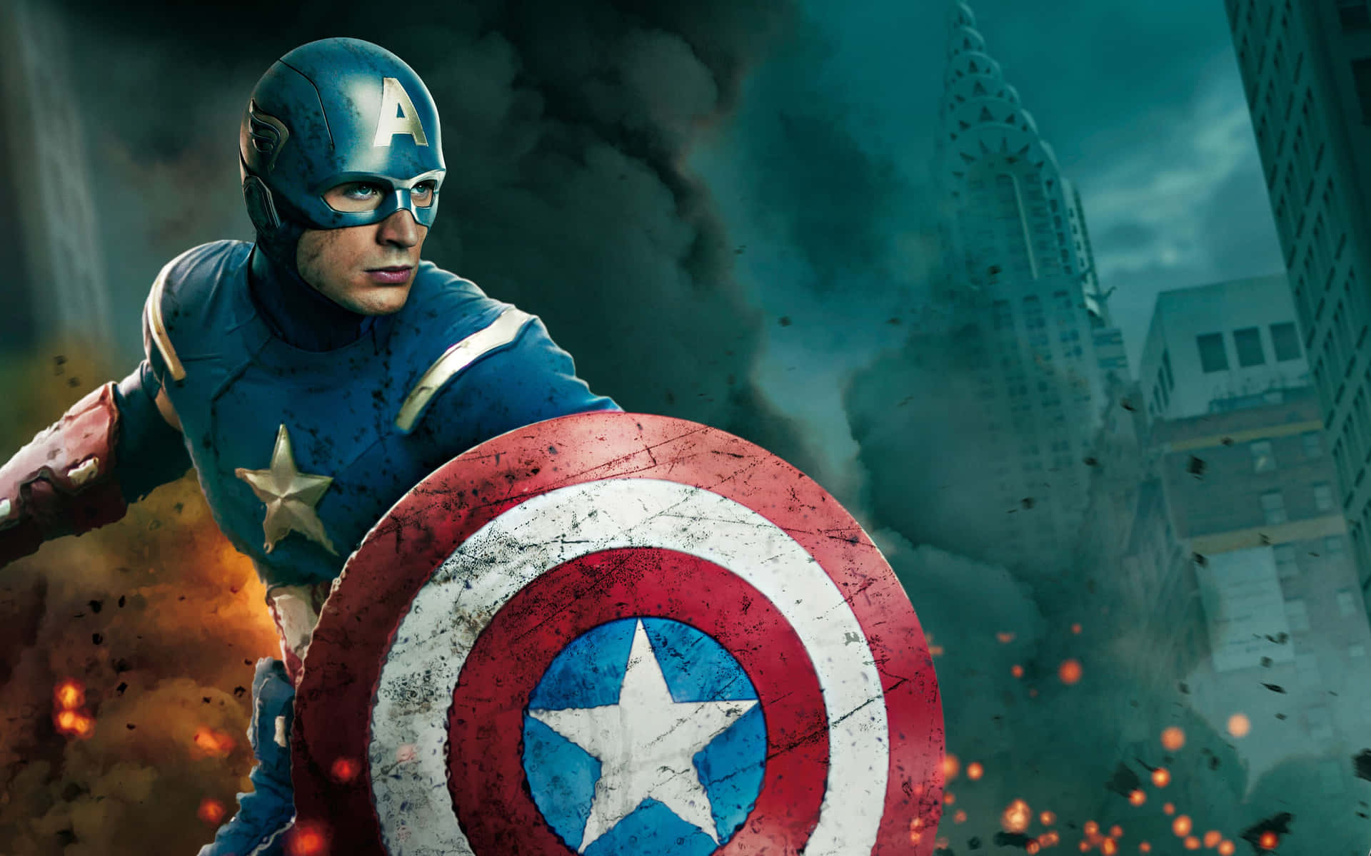 Caption: " Heroic Profile - Captain America Wallpaper"