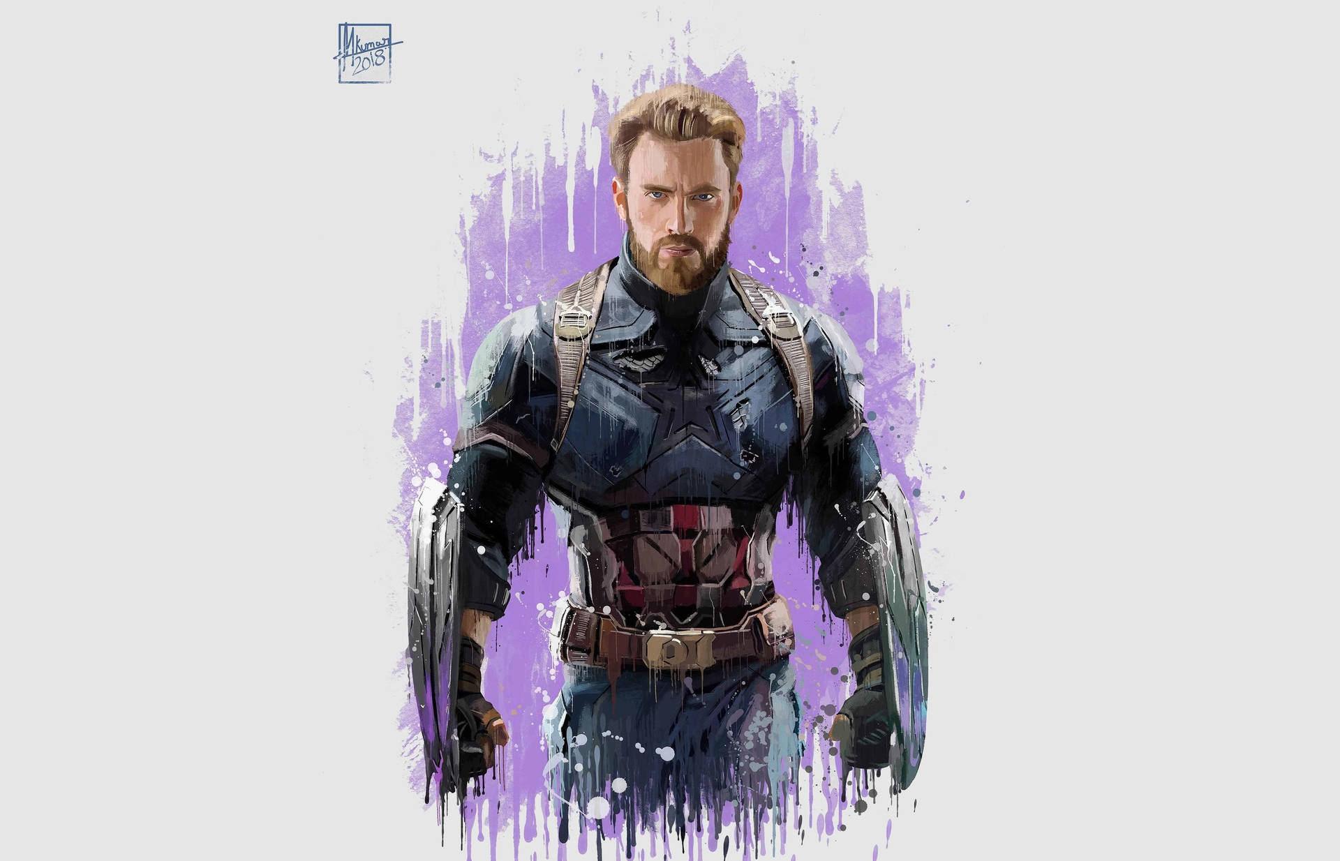 Best Captain America Paint Art Wallpaper