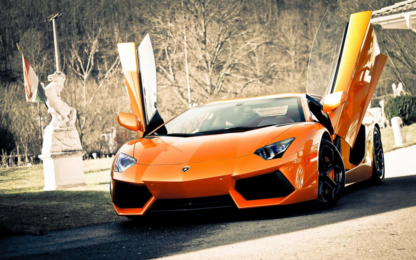 Aesthetic Orange Lamborghini Best Car Background