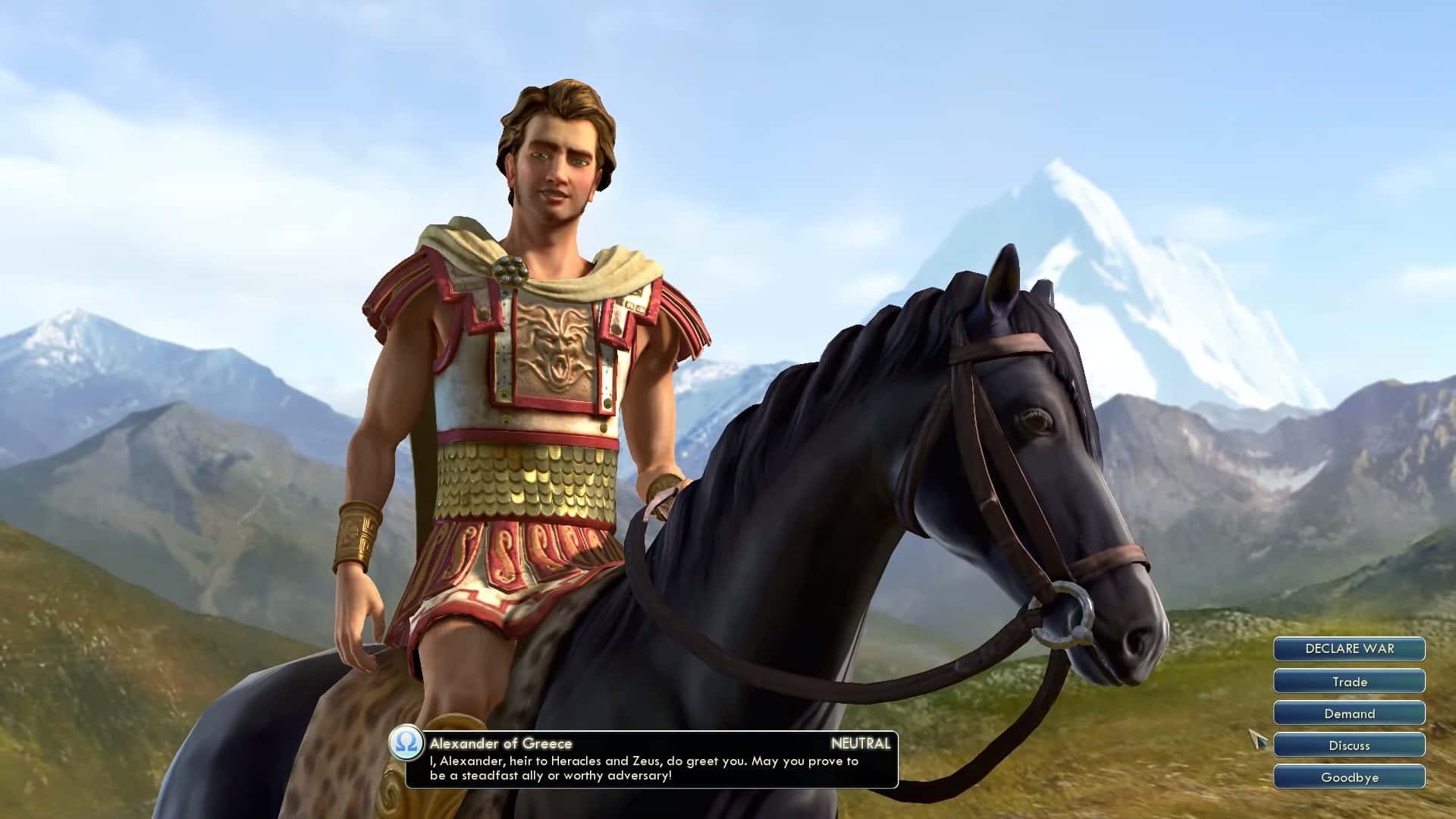 Einmann Reitet In Einem Videospiel Auf Einem Pferd.