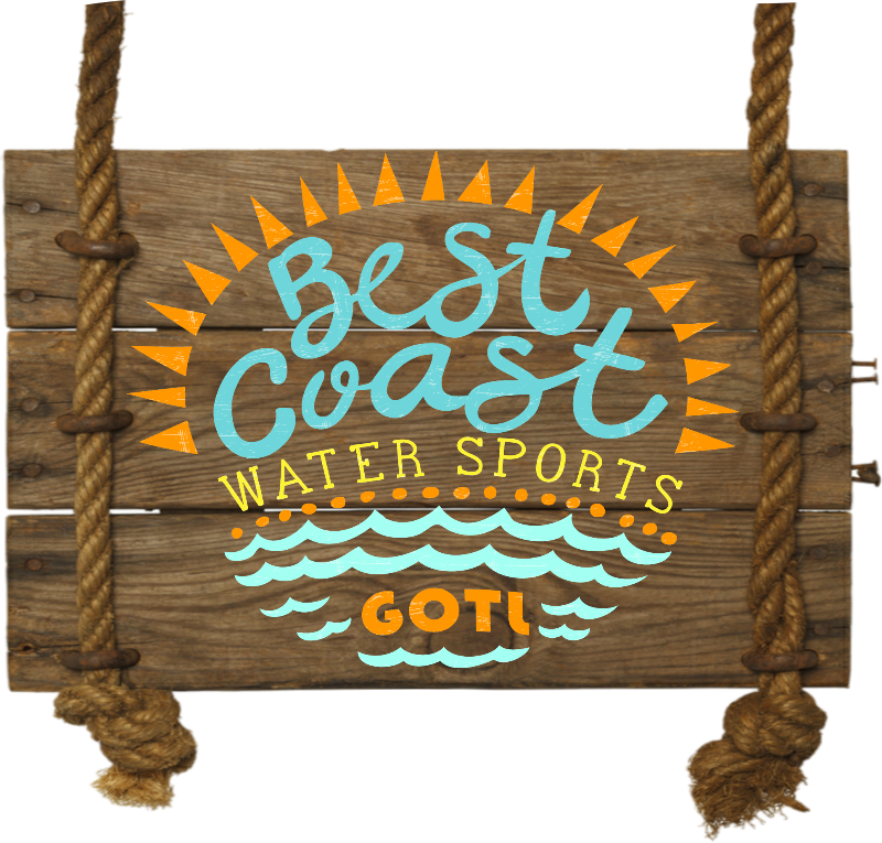 Best Coast Water Sports Wooden Sign PNG