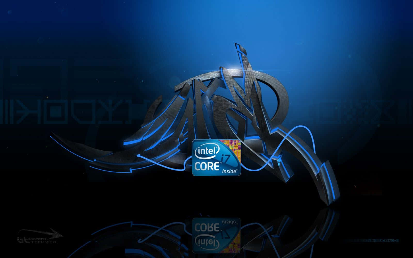 Sfondomigliore Per Computer Con Il Logo Intel I7