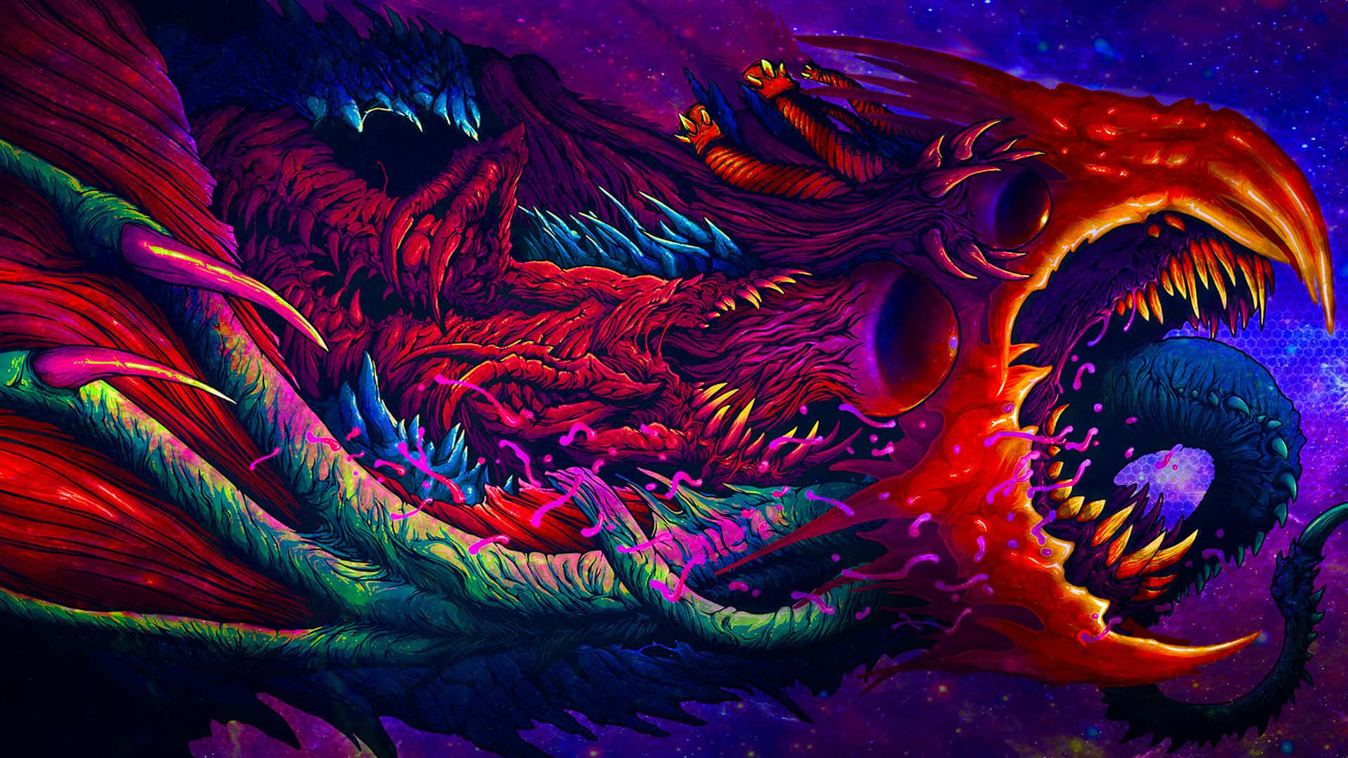Neon Dragon Monster Best Computer Background