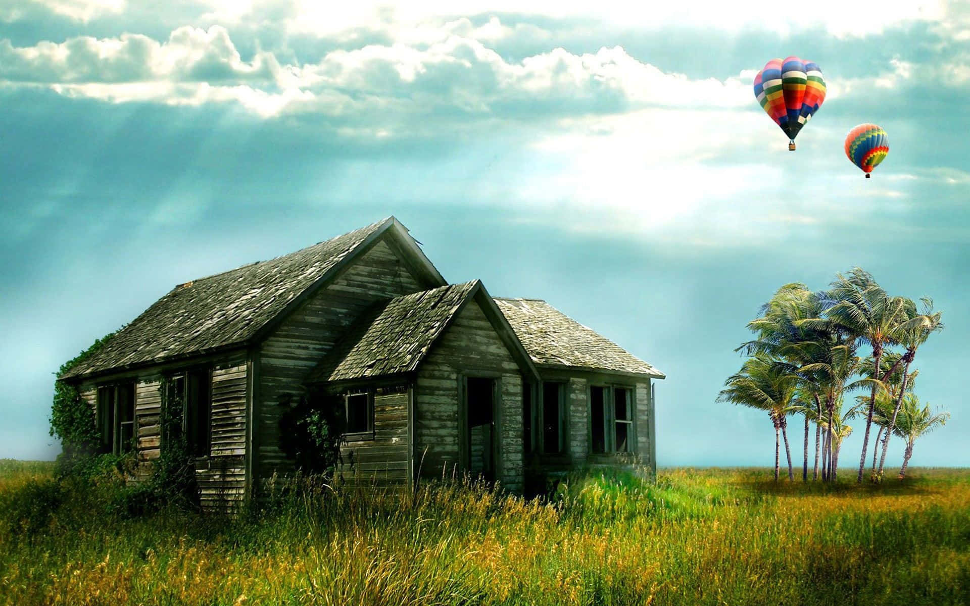 Bestesdesktop-pc-hintergrundbild: Verlassenes Bauernhaus