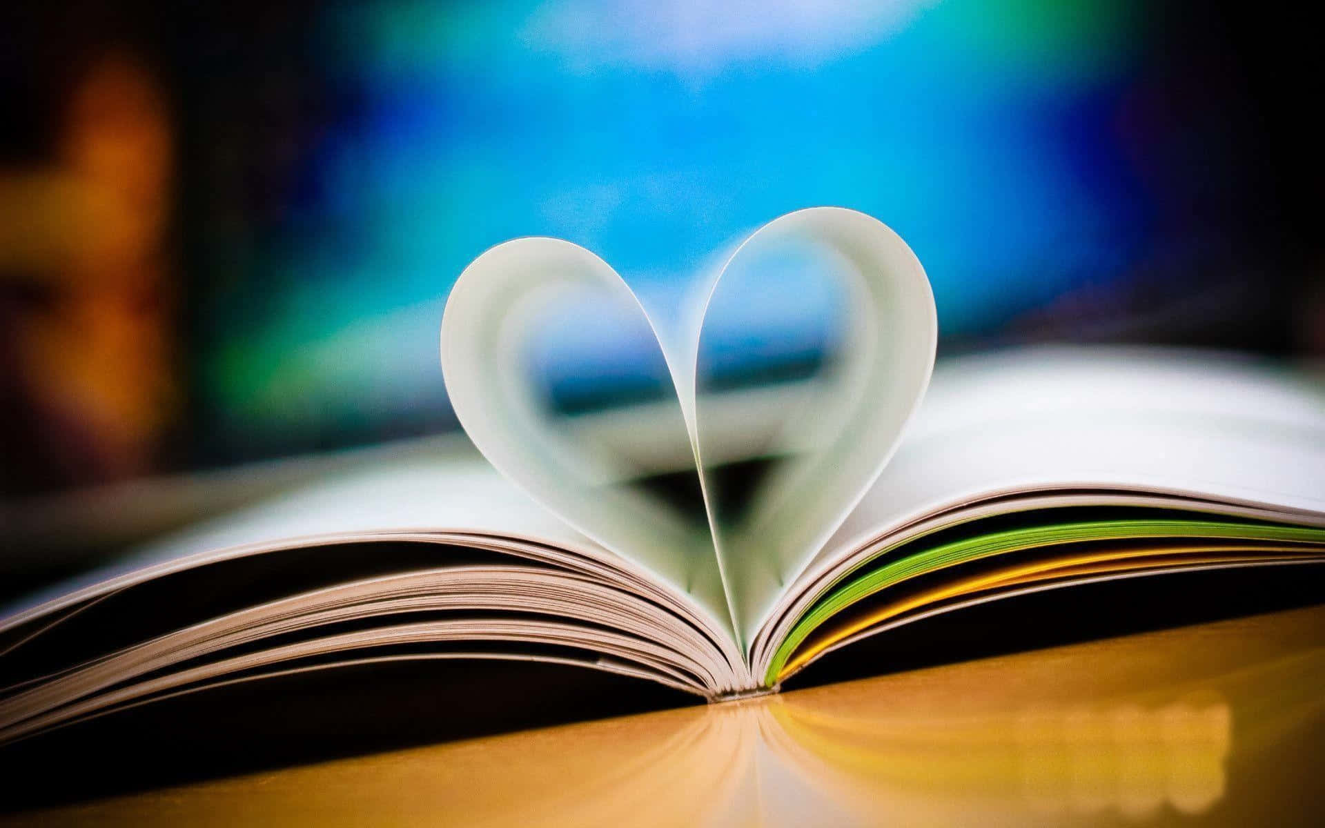 Best Desktop Pc Background Aesthetic Book With Heart-shaped Page Background