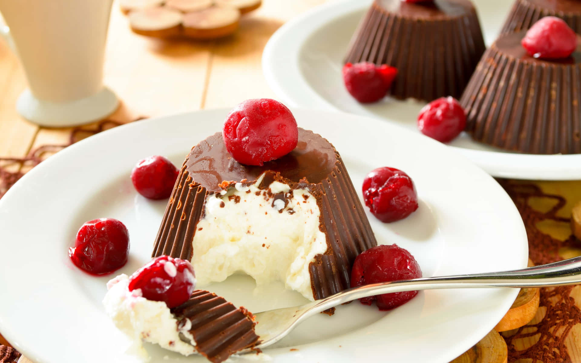 Bedste Desserter baggrund Chokoladecreme tapet